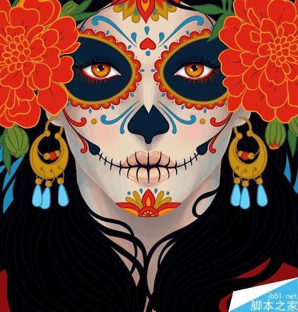 怎么样在AI中绘制漂亮得印第安女人头像插画?