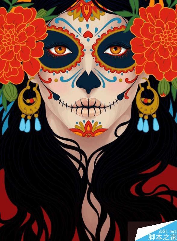 怎么样在AI中绘制漂亮得印第安女人头像插画?