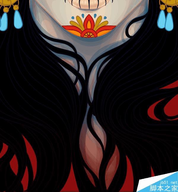 ��ô����AI�л���Ư����ӡ�ڰ�Ů��ͷ��廭��