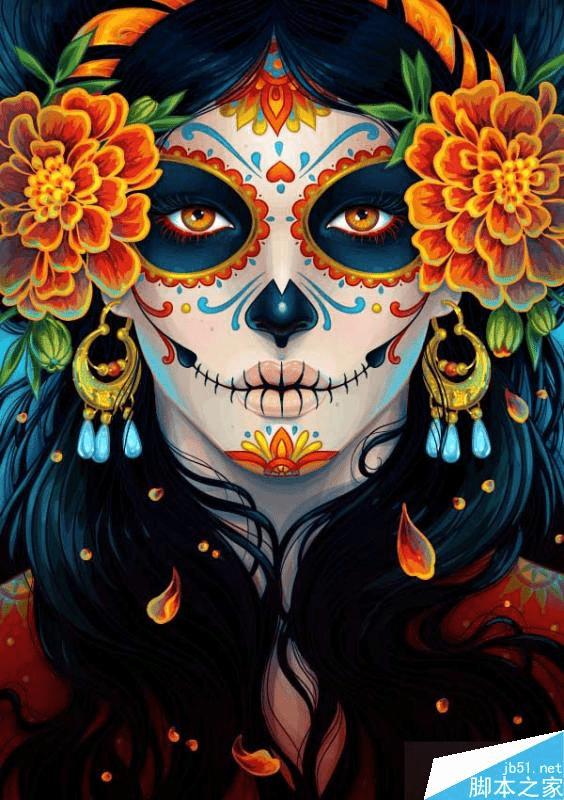 怎么样在AI中绘制漂亮得印第安女人头像插画?