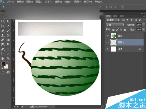 如何在ps中鼠绘一个逼真大西瓜?