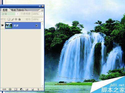 如何在ps中将从人物眼中和口中流出的瀑布合成?