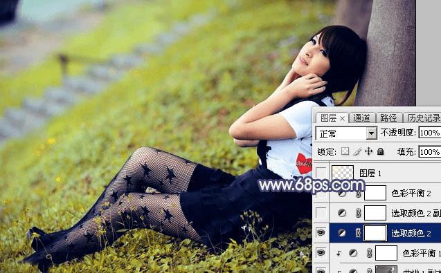 如何能够在Photoshop中调制出黄褐色的草地人物图片?