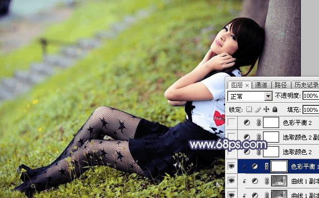 如何能够在Photoshop中调制出黄褐色的草地人物图片?