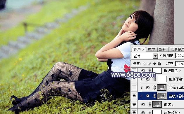 如何能够在Photoshop中调制出黄褐色的草地人物图片?