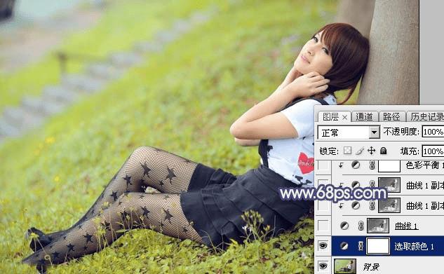 如何能够在Photoshop中调制出黄褐色的草地人物图片?
