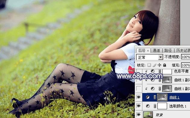 如何能够在Photoshop中调制出黄褐色的草地人物图片?