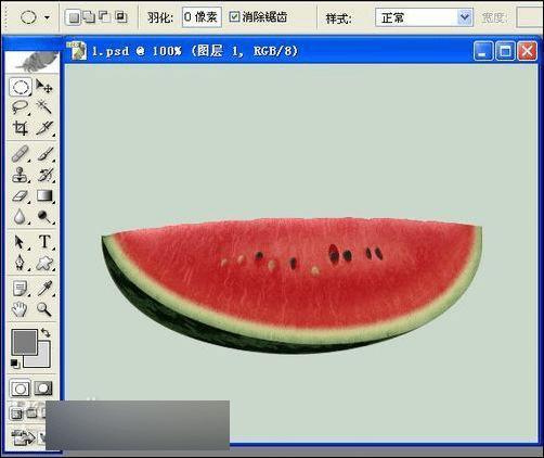 怎么样在PS中鼠绘超逼真的半边红西瓜?
