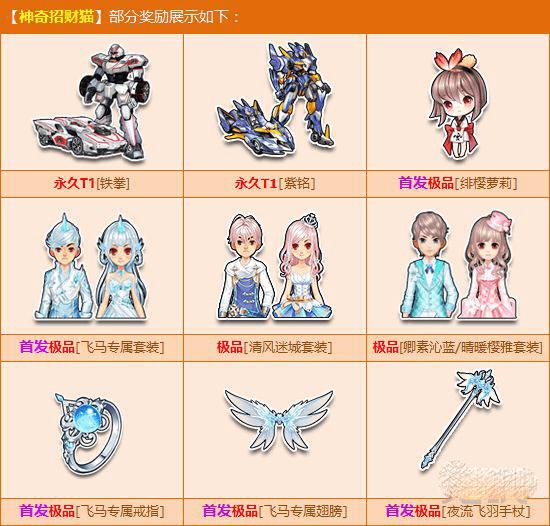 QQ飞车神奇招财猫活动奖励有哪些?