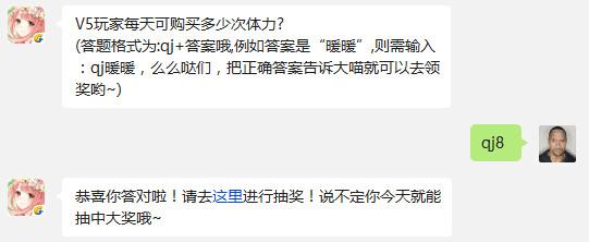 奇迹暖暖V5玩家购买的体力的介绍