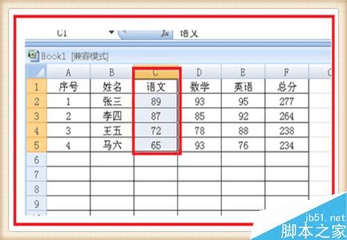 在excel表格中进行分数排列的步骤