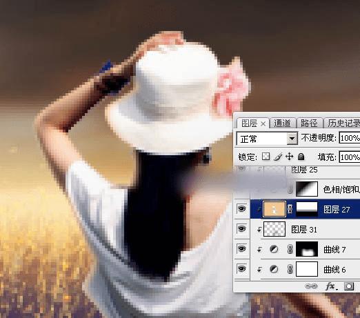 如何在ps中调出偏暖的蓝褐色草原人物图片?