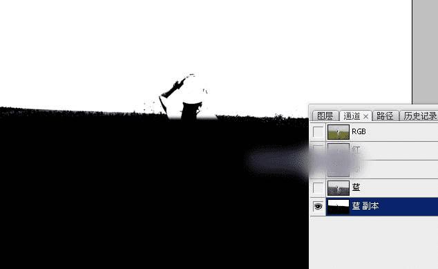 如何在ps中调出偏暖的蓝褐色草原人物图片?