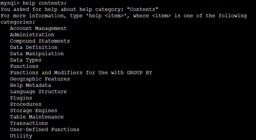 怎么样将MySQL help contents的内容有层次输出?