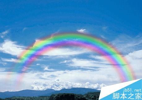 怎么样在PS中给照片上添加彩虹?