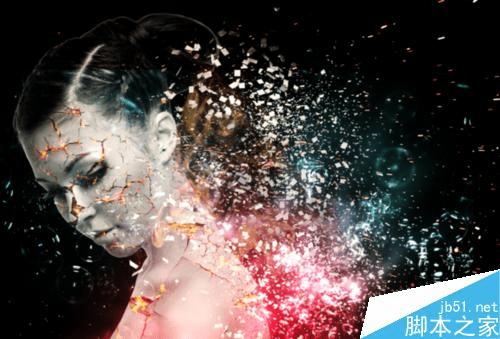 如何使用PS制作碎裂火焰美女?