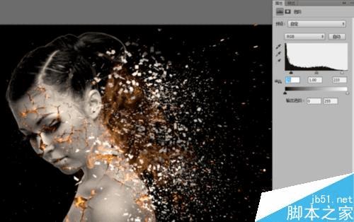 如何使用PS制作碎裂火焰美女?