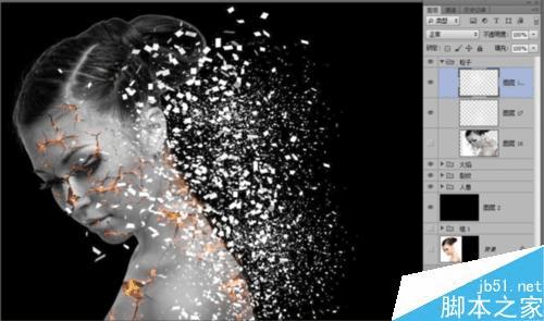 如何使用PS制作碎裂火焰美女?