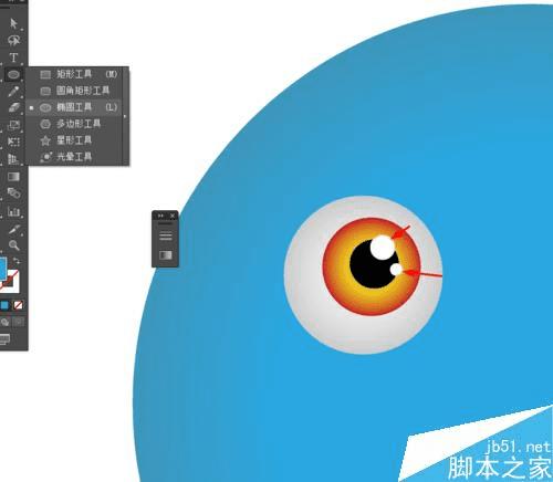 怎么样使用Ai绘制卡通眼睛图标?