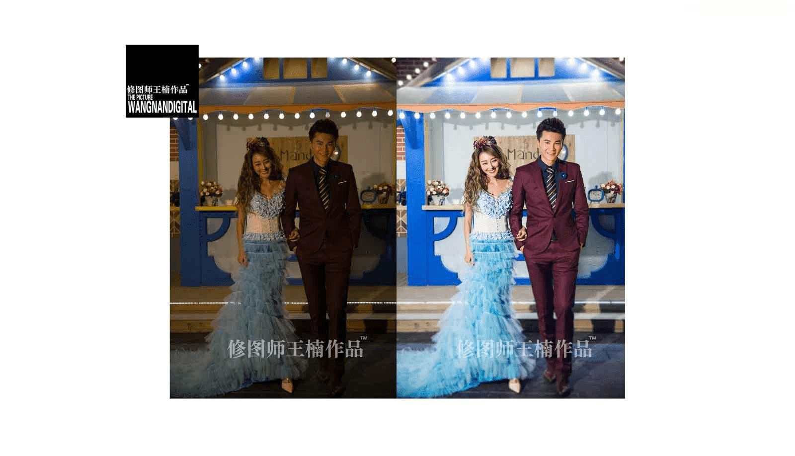 怎么样在ps后期中修复严重曝光不足的室内婚片?