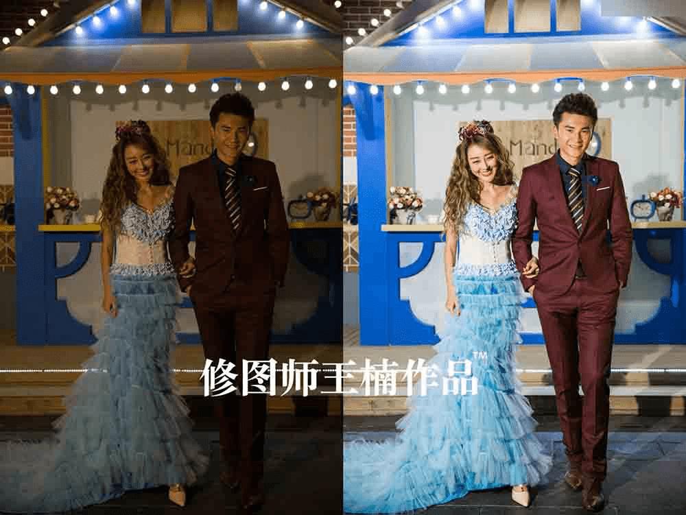 怎么样在ps后期中修复严重曝光不足的室内婚片?