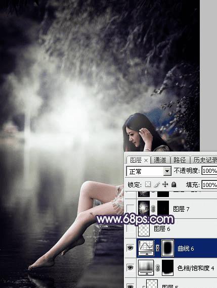 如何在ps中将水景人物图片打造出唯美的中性冷褐色?
