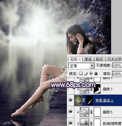 如何在ps中将水景人物图片打造出唯美的中性冷褐色?