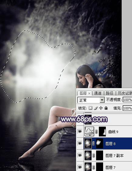 如何在ps中将水景人物图片打造出唯美的中性冷褐色?