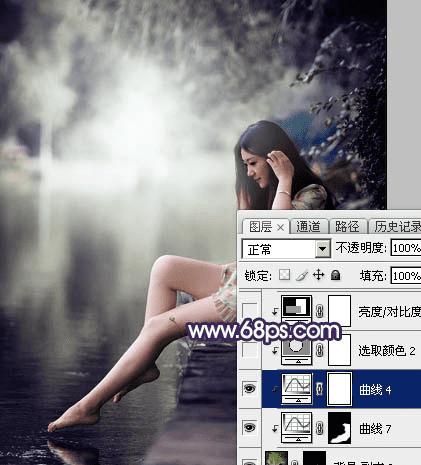 如何在ps中将水景人物图片打造出唯美的中性冷褐色?