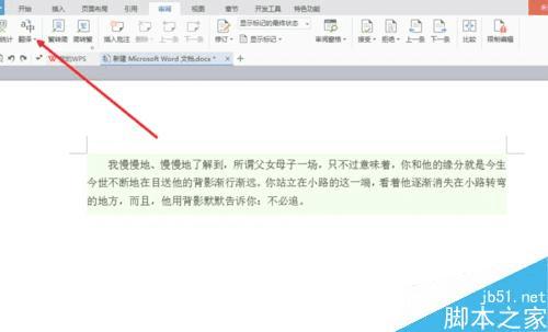 使用word翻译文字功能的步骤