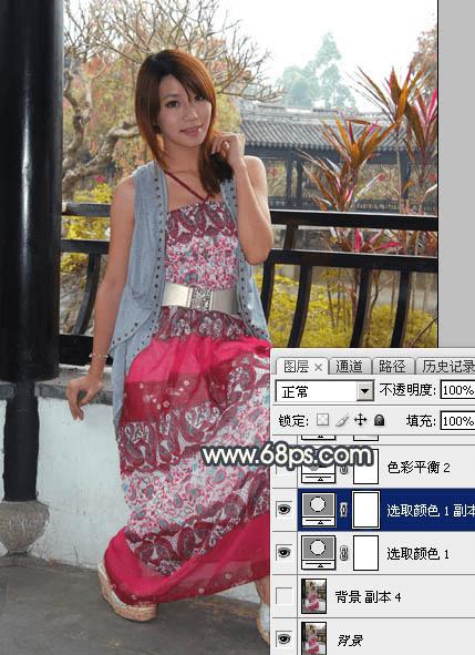 怎么样在ps中为护栏边的人物加上漂亮的霞光效果?