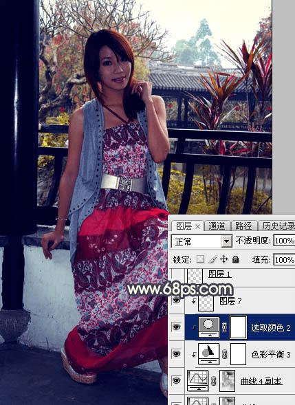 怎么样在ps中为护栏边的人物加上漂亮的霞光效果?