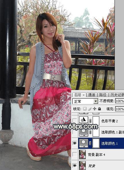 怎么样在ps中为护栏边的人物加上漂亮的霞光效果?