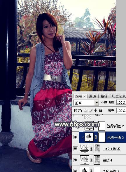 怎么样在ps中为护栏边的人物加上漂亮的霞光效果?