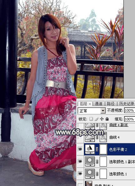 怎么样在ps中为护栏边的人物加上漂亮的霞光效果?