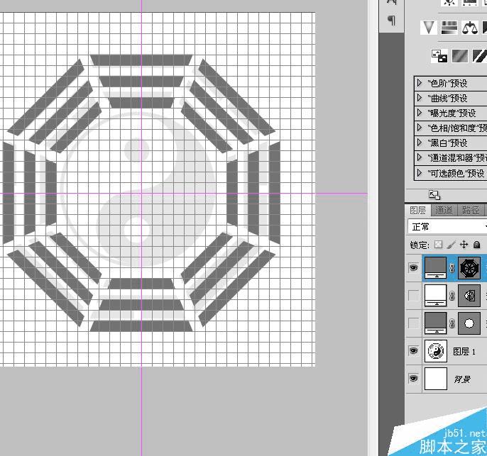 怎么样使用PS CS6布尔运算工具绘制漂亮的太极八卦图?