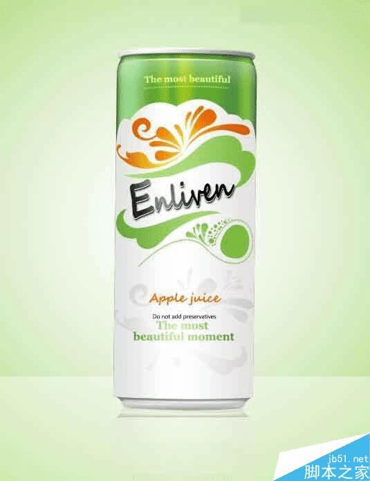 怎么样在ps中绘制质感立体的绿色易拉罐?