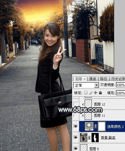 怎么样在ps中为道上的人物加上晨曦效果?