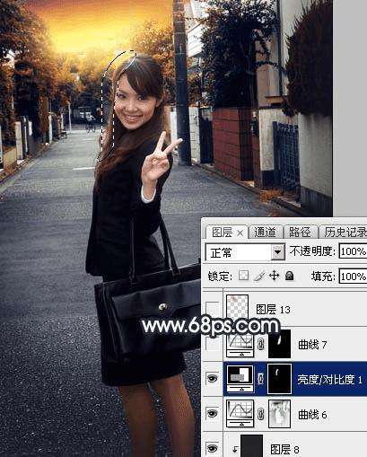 怎么样在ps中为道上的人物加上晨曦效果?