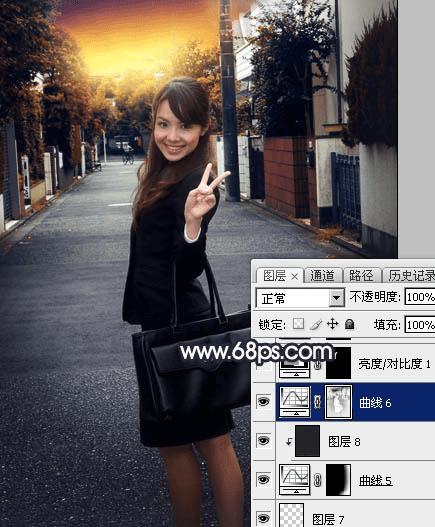 怎么样在ps中为道上的人物加上晨曦效果?