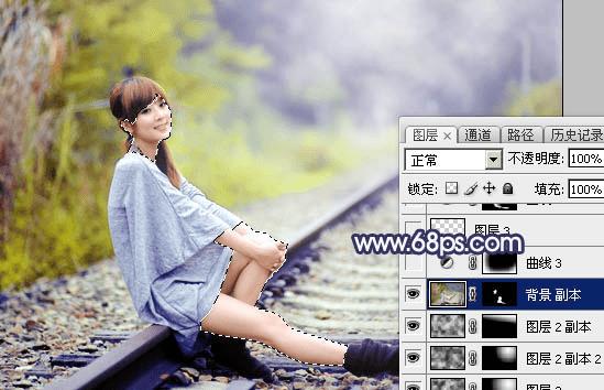 如何在ps中为外景人物打造出有层次的蓝蓝效果?