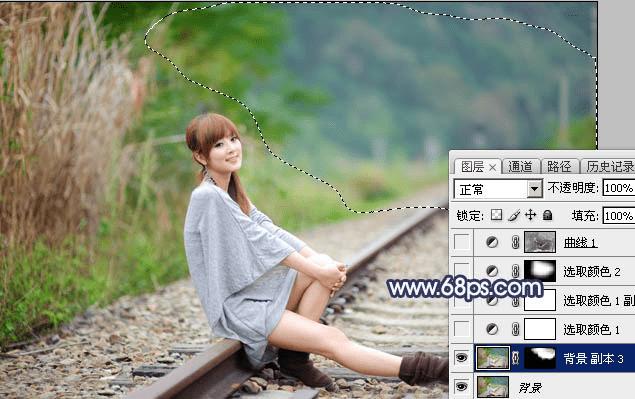 如何在ps中为外景人物打造出有层次的蓝蓝效果?