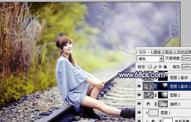 如何在ps中为外景人物打造出有层次的蓝蓝效果?