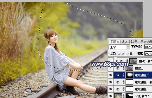 如何在ps中为外景人物打造出有层次的蓝蓝效果?