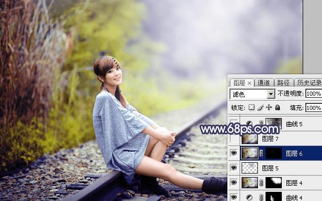 如何在ps中为外景人物打造出有层次的蓝蓝效果?