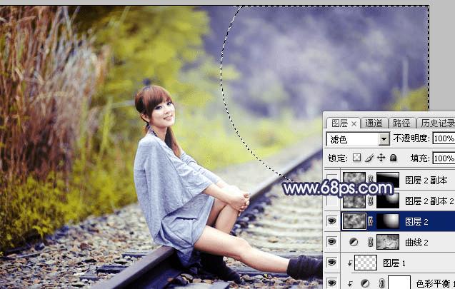 如何在ps中为外景人物打造出有层次的蓝蓝效果?