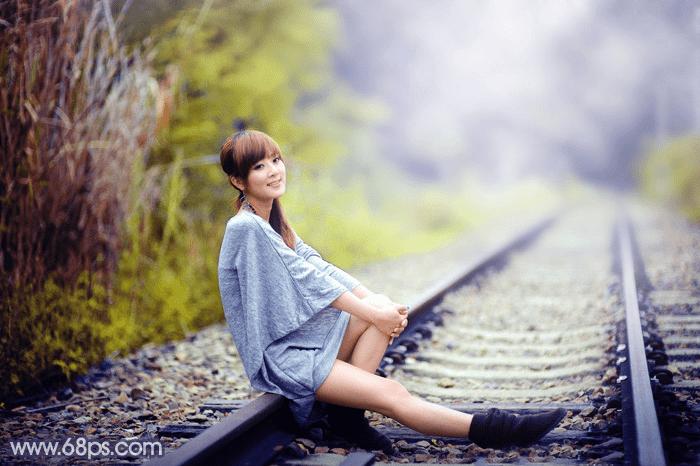 如何在ps中为外景人物打造出有层次的蓝蓝效果?