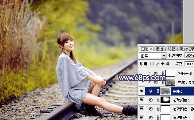 如何在ps中为外景人物打造出有层次的蓝蓝效果?