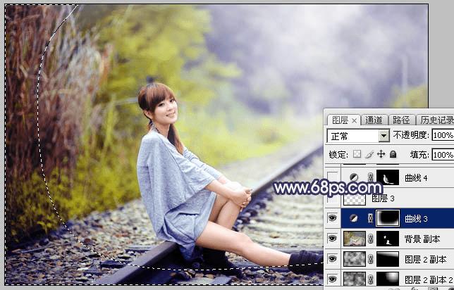 如何在ps中为外景人物打造出有层次的蓝蓝效果?