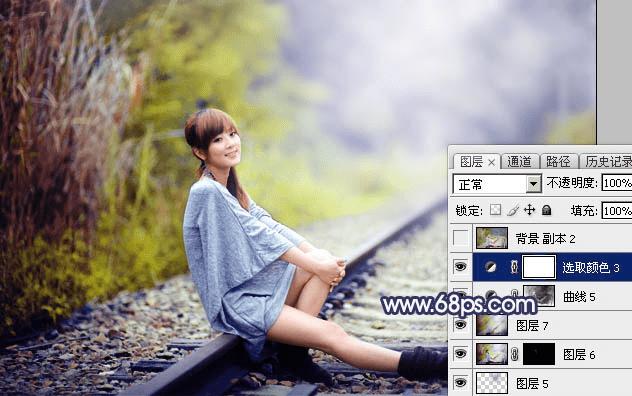 如何在ps中为外景人物打造出有层次的蓝蓝效果?